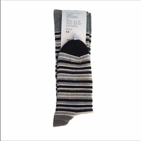 Happy Socks Gray Black White Stripe Shoe Size 8-12 - Picture 3 of 5